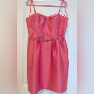 Eliza J mini hot pink belted cocktail dress with straps